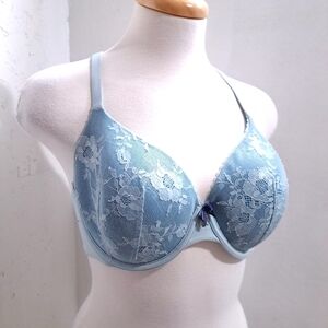 Victoria secret | Elegant Lace Blue Bra cross back straps 34DD